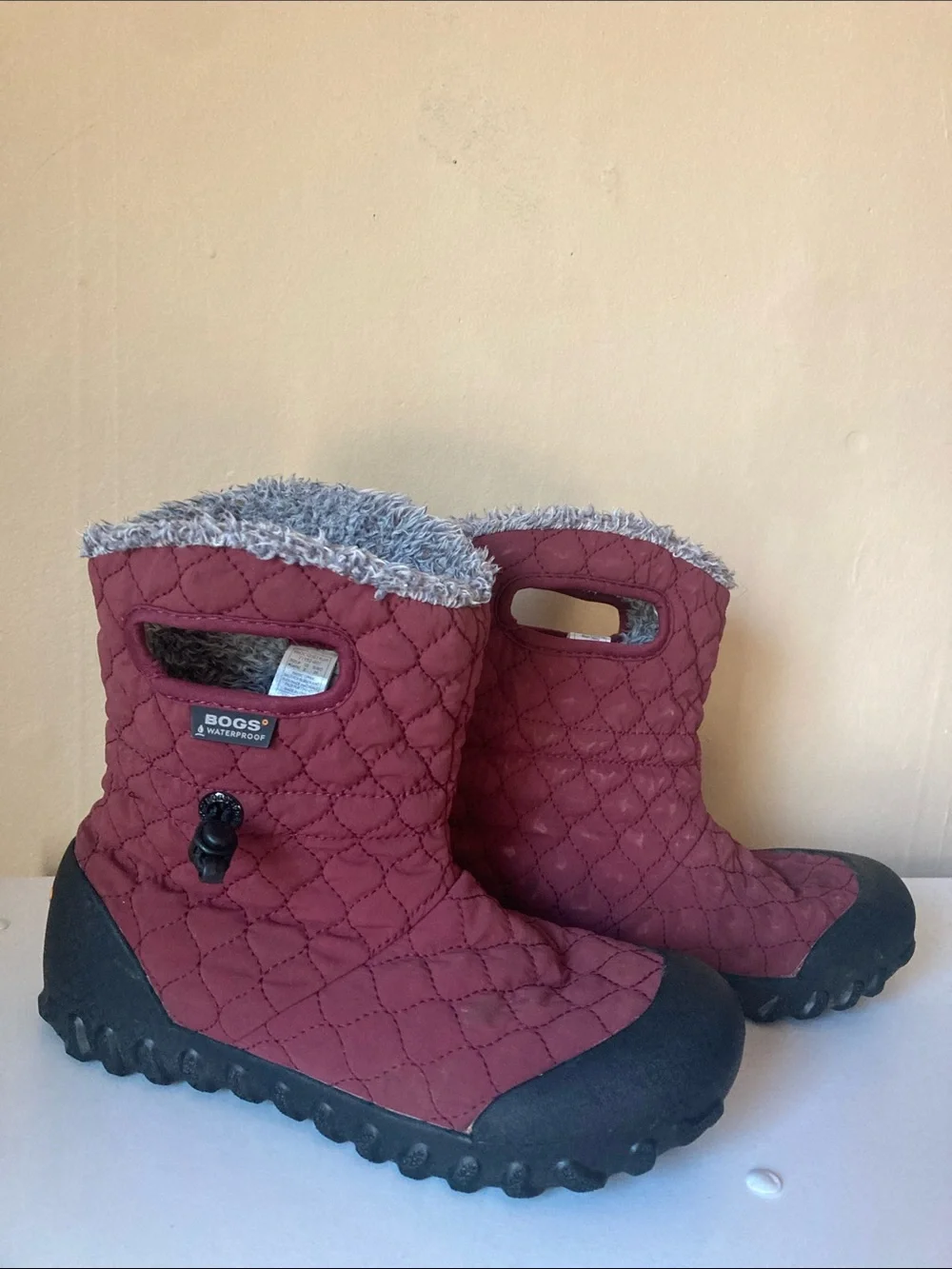 Bogs Rebound Waterproof Quilted Boots in Burgundy